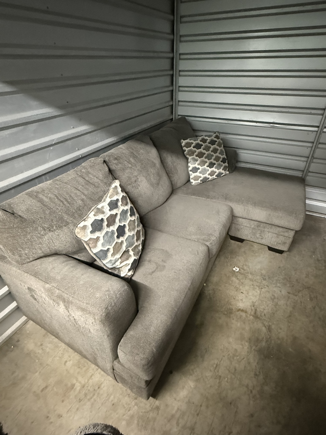 Gray Sectional Sofa with Chaise Lounge - photo 4