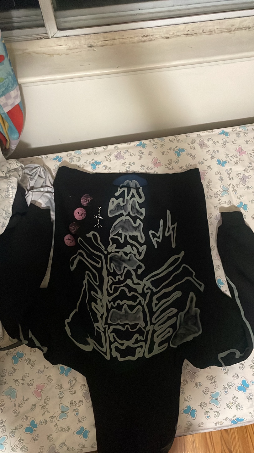 Cactus Jack Skeleton Zip-Up Hoodie - Size M - photo 4