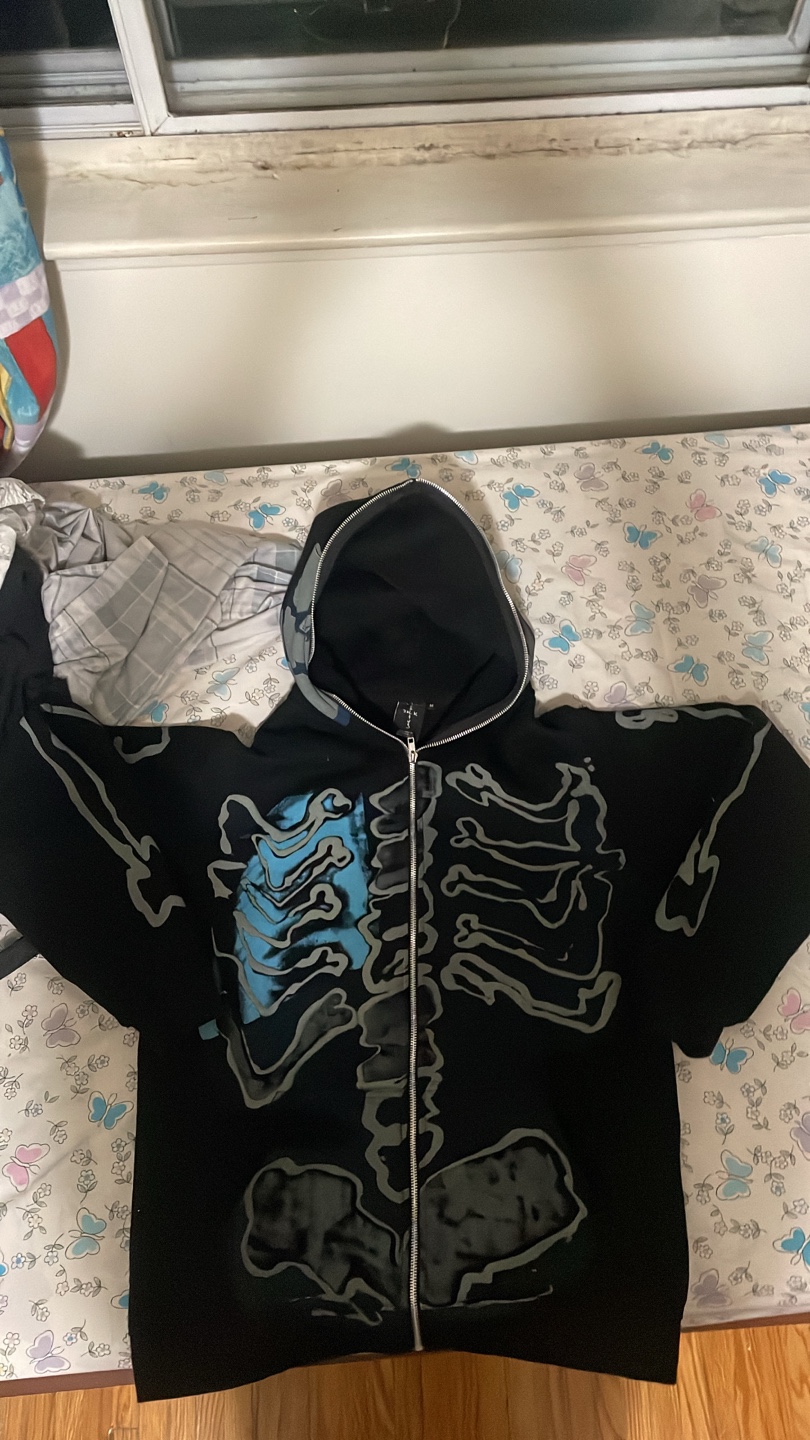 Cactus Jack Skeleton Zip-Up Hoodie - Size M - photo 2