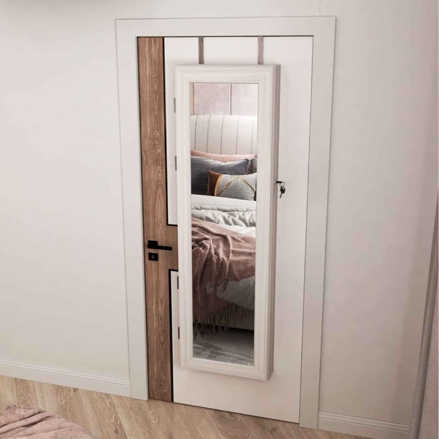 Full-Length Mirrored Jewelry Armoire Cabinet - photo 3