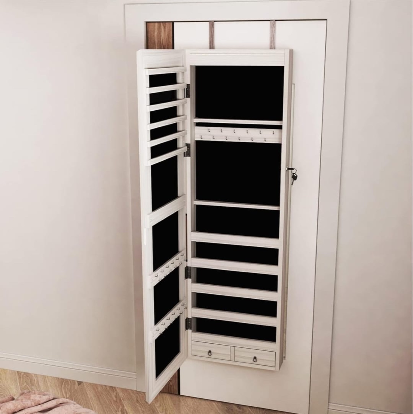 Full-Length Mirrored Jewelry Armoire Cabinet - photo 5