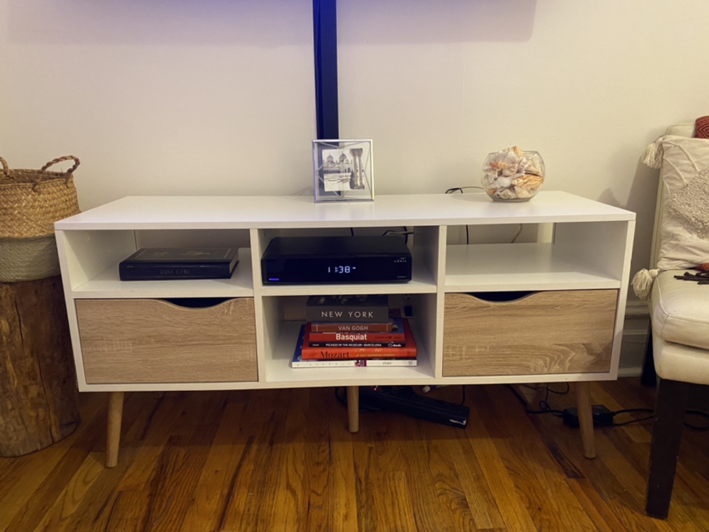 Mid-Century Modern TV console with Drawers