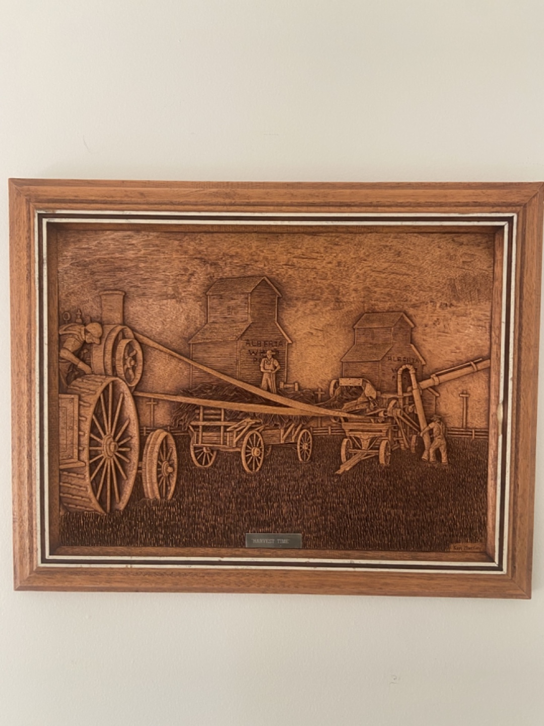 Vintage Wood Carving - Harvest Time