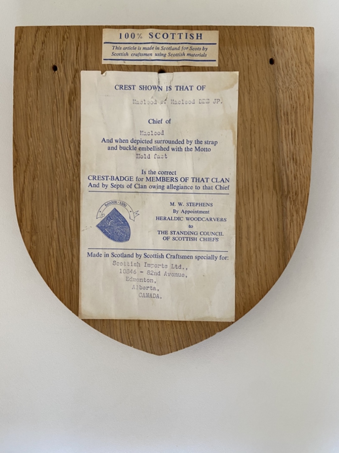 MacLeod Clan Crest Wall Plaque - photo 2