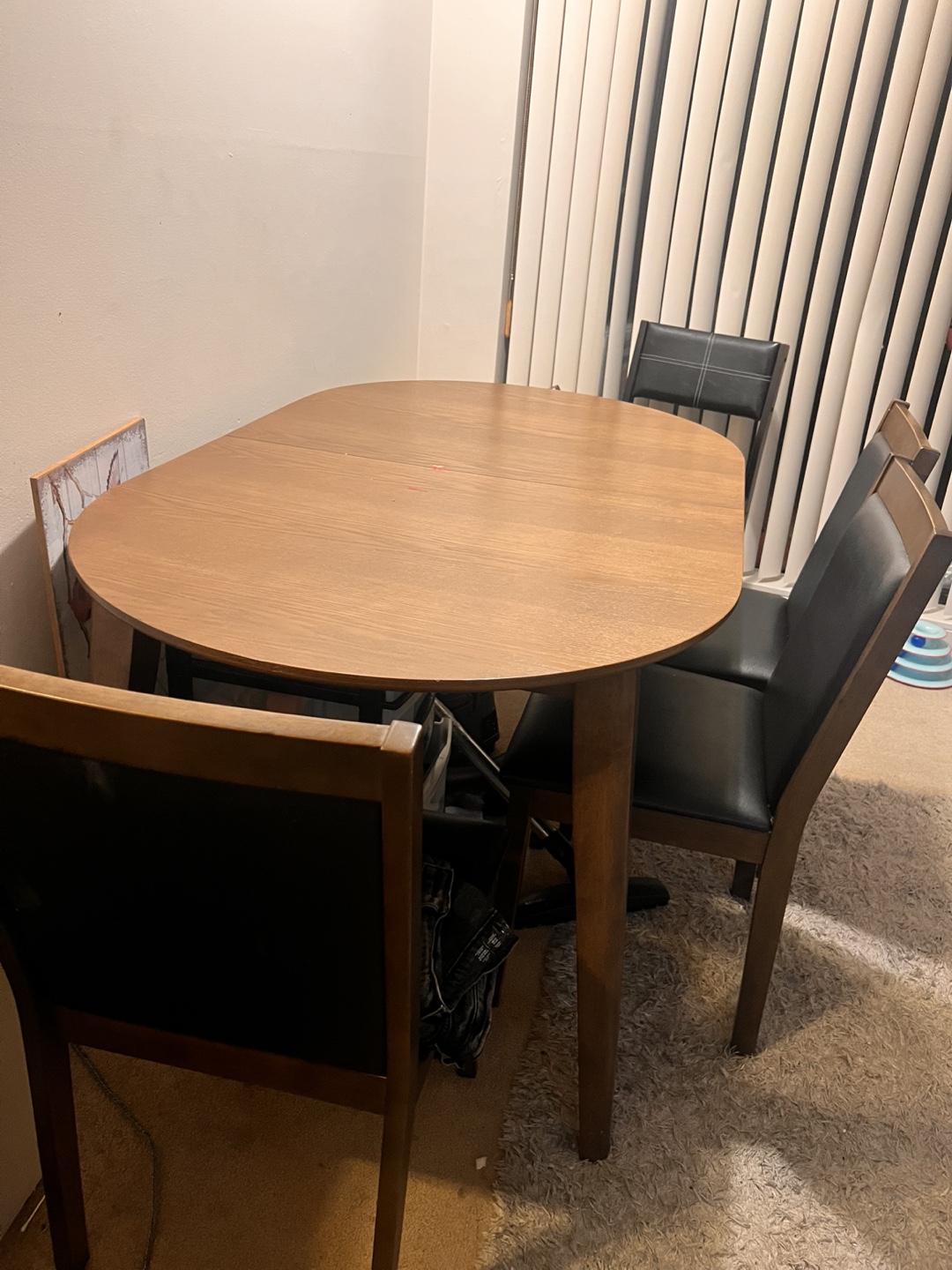 Extendable Dining Table with Four Chairs