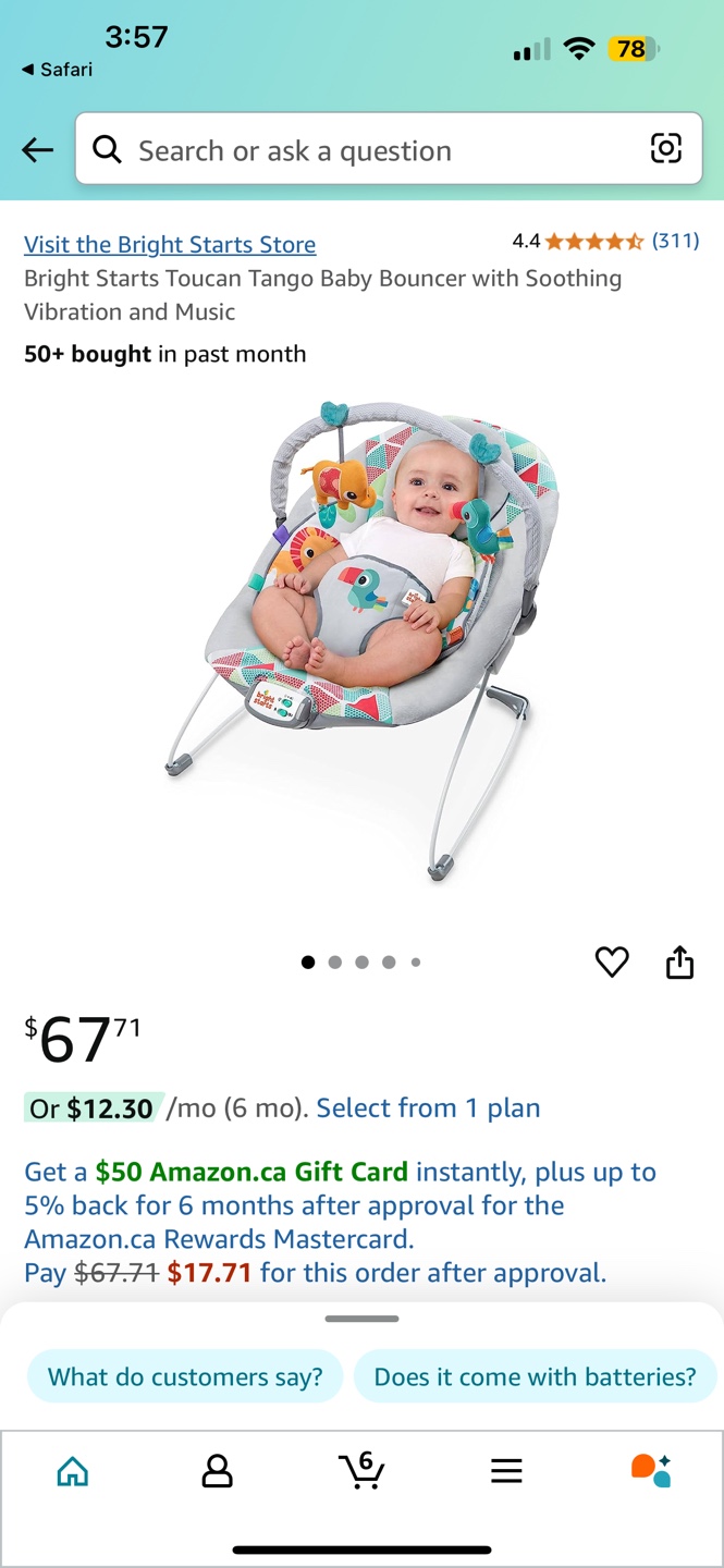 Bright Starts Toucan Tango Baby Bouncer