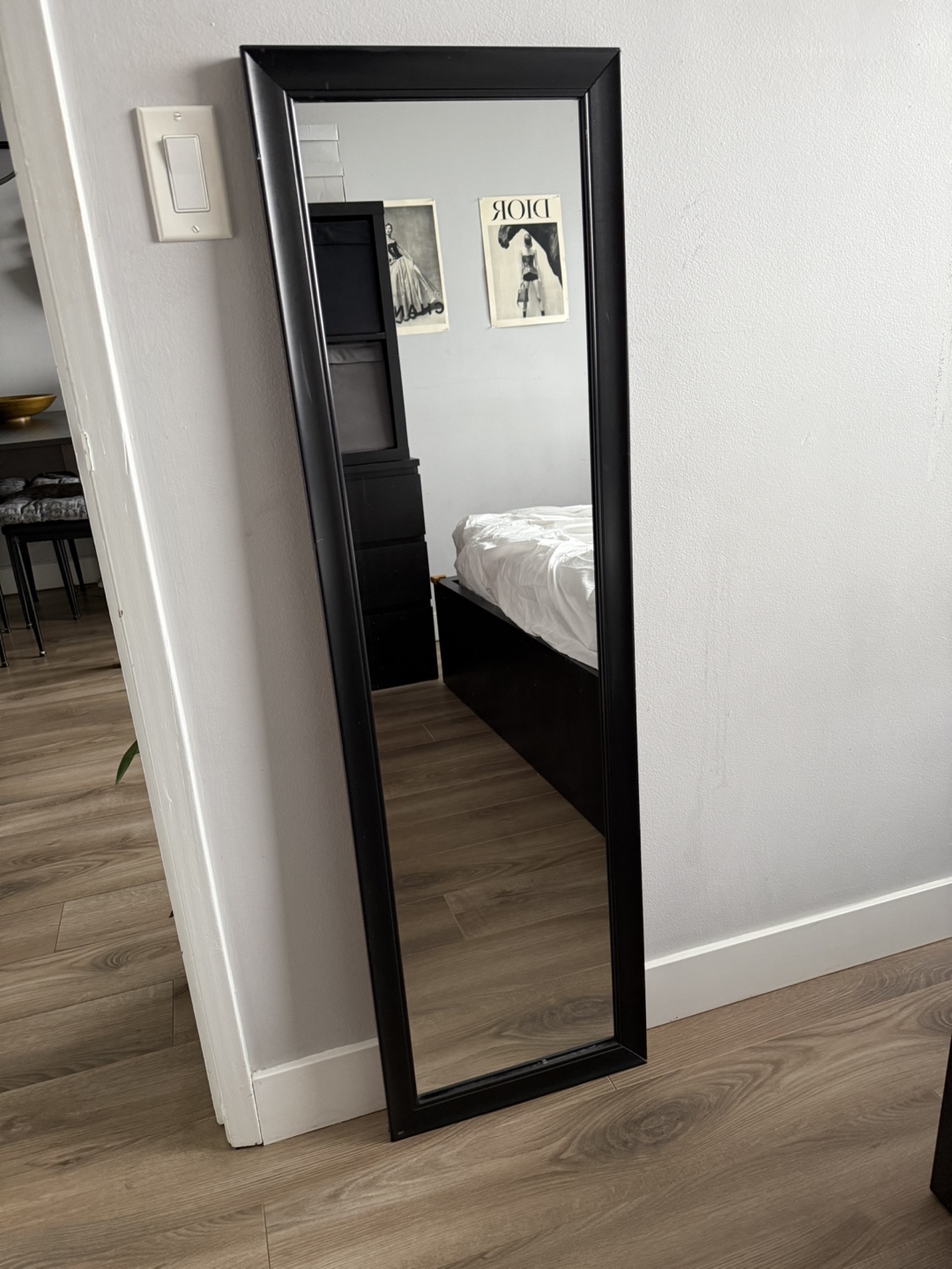 Full-Length Black Framed Mirror
