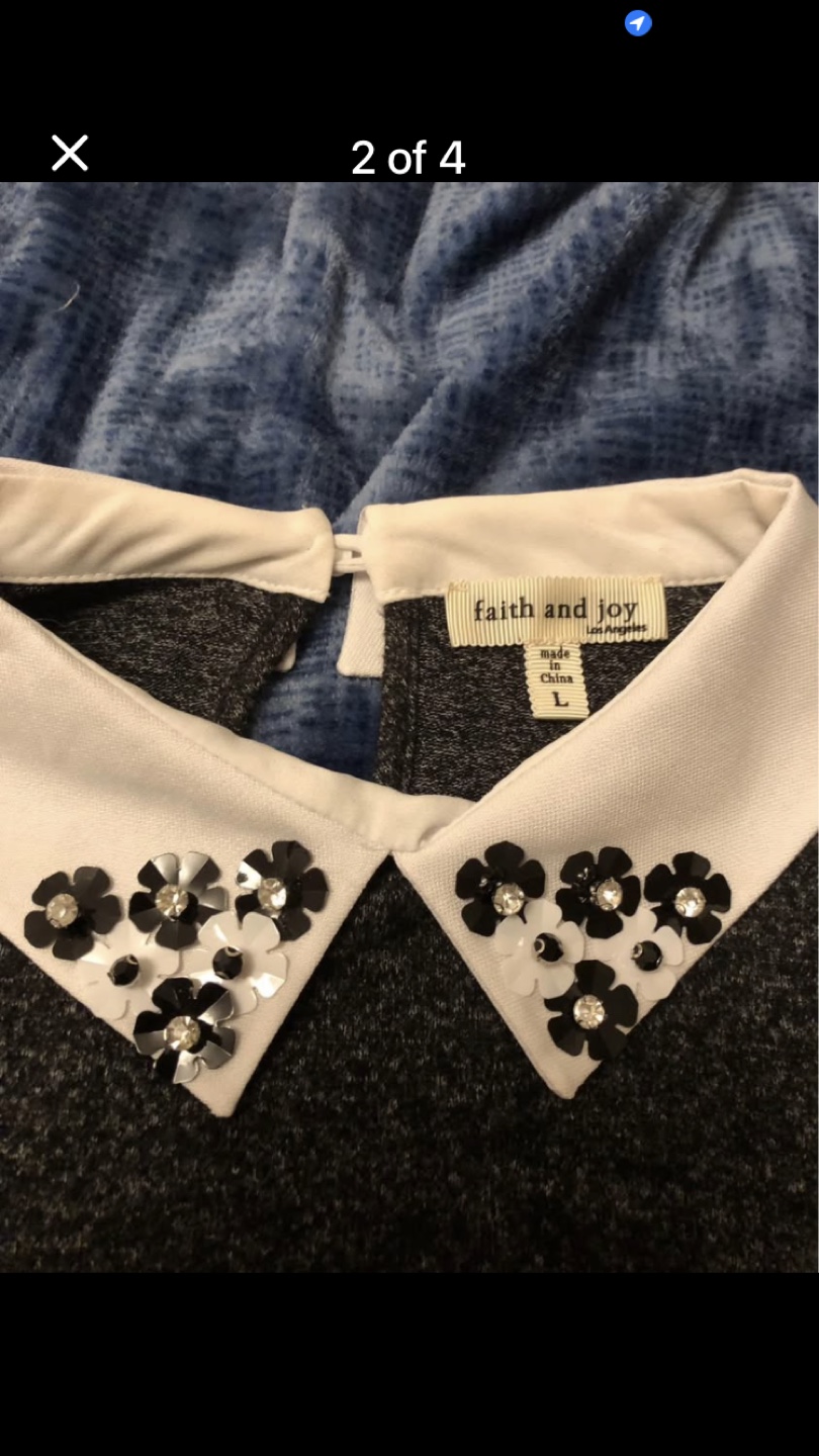 Faith and Joy embellished collar long sleeve blouse - photo 2
