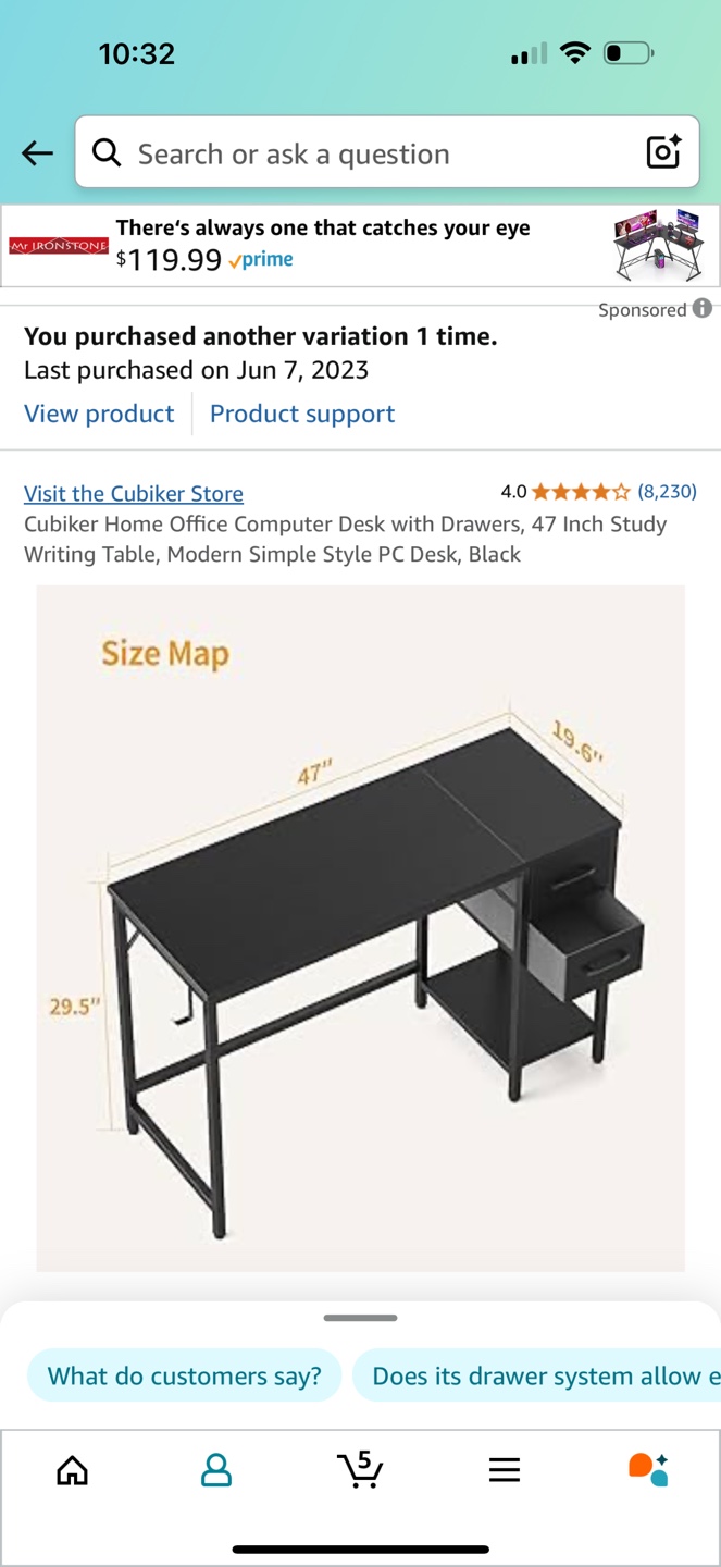 Cubiker Home Office Computer Desk with Drawers - photo 3