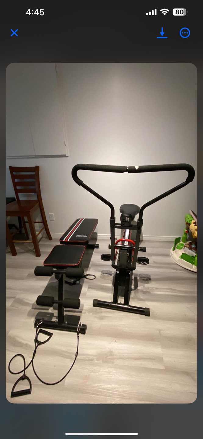 Home Gym Set - Adjustable Bench & Vertical Knee Raise Machine