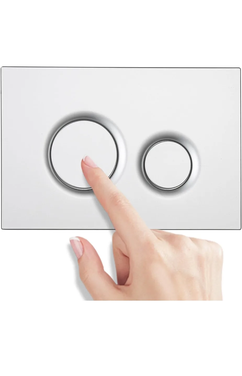 Dual Flush Actuator Plate for Wall Hung Toilets - Matte Silver image indicator(3)