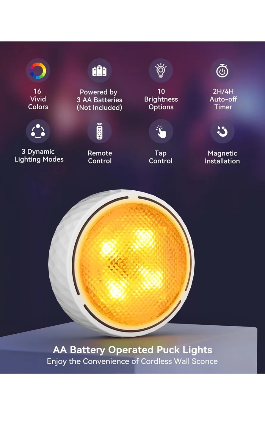 Cordless Wall Sconce with Remote & Timer image indicator(2)