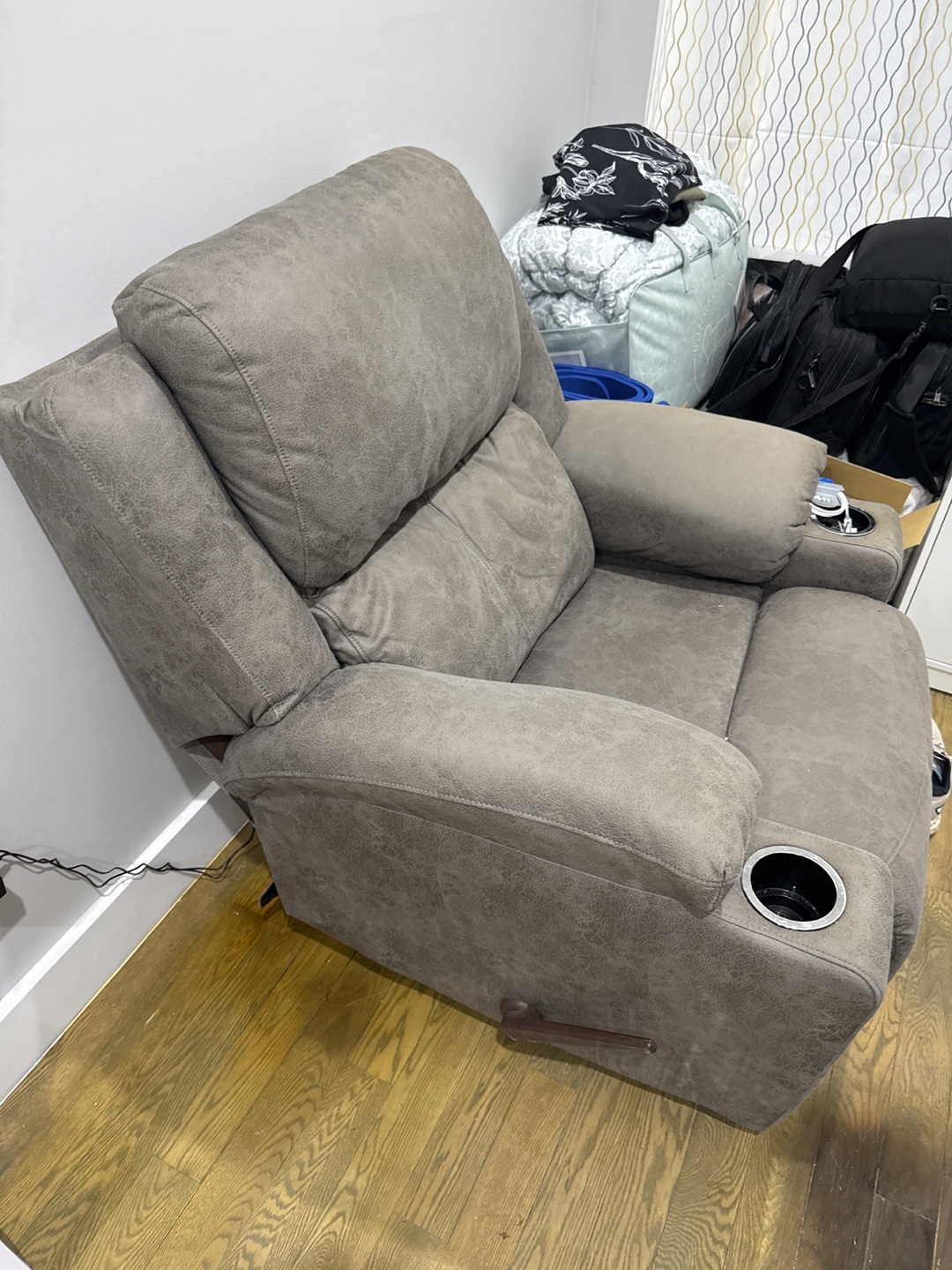 Microfiber Recliner with Cup Holders
