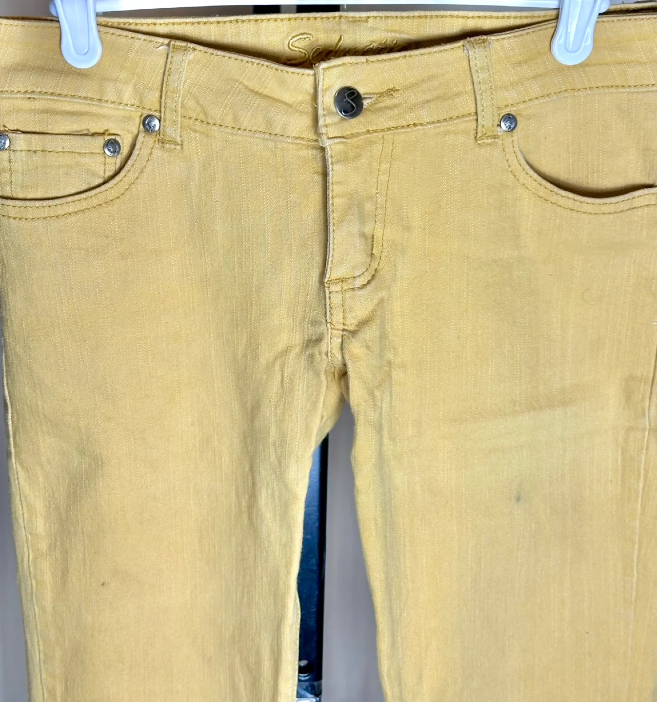 Skinny Low Rise Jeans Size 5 Mustard Yellow image indicator(6)