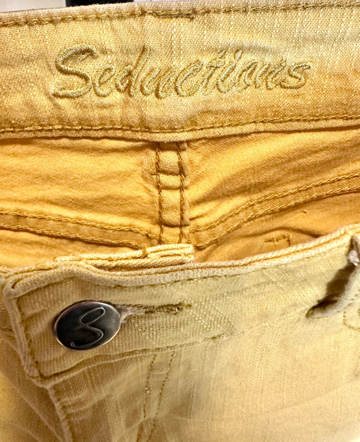 Skinny Low Rise Jeans Size 5 Mustard Yellow image indicator(5)