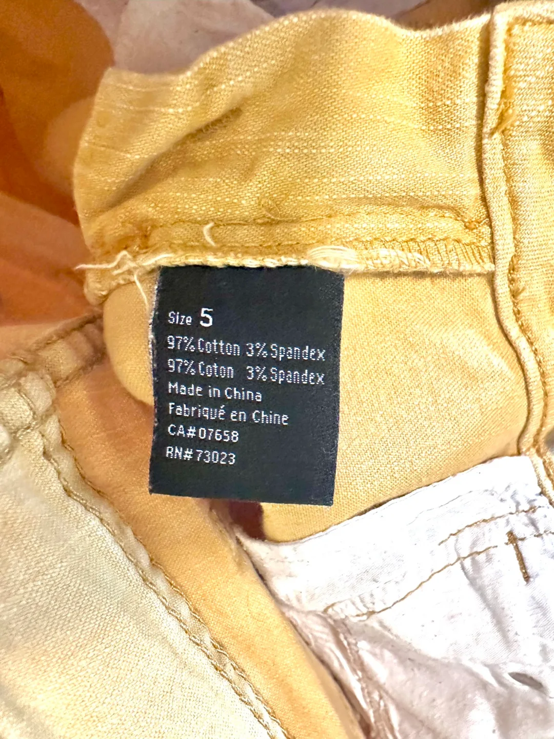 Skinny Low Rise Jeans Size 5 Mustard Yellow image indicator(4)