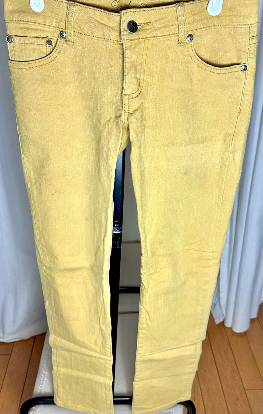 Skinny Low Rise Jeans Size 5 Mustard Yellow image indicator(7)