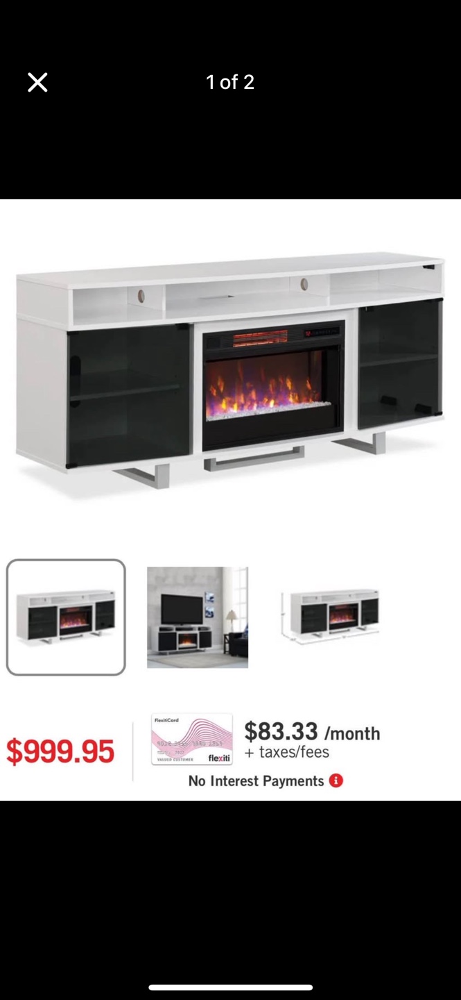 White Electric Fireplace TV Stand