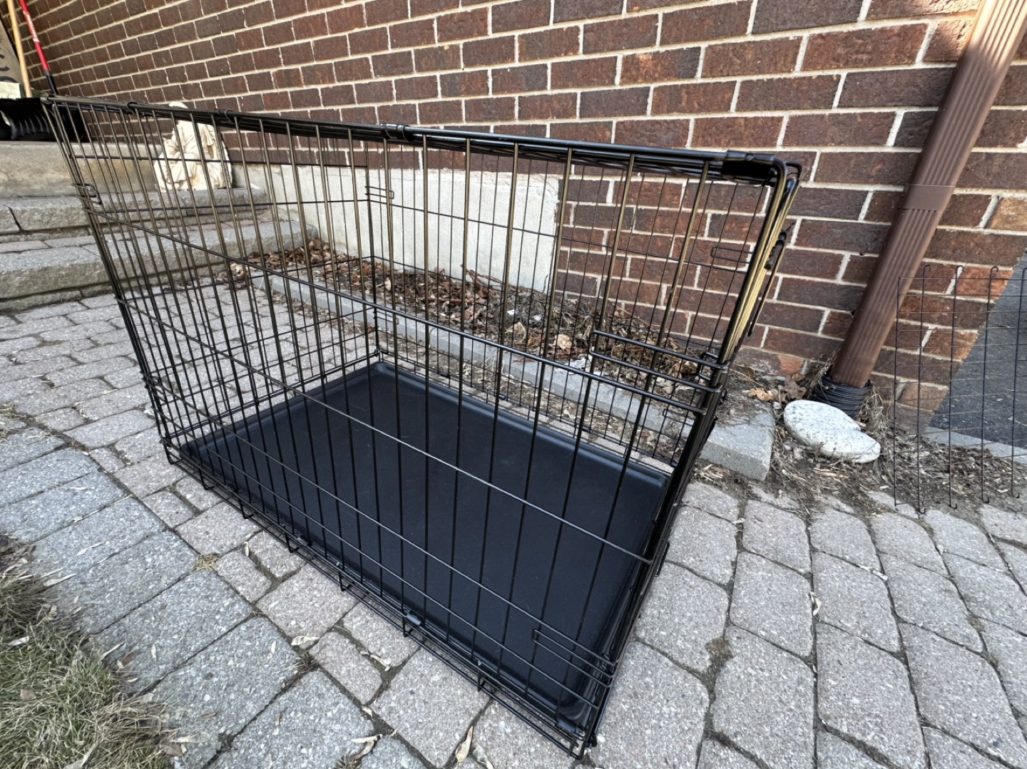Large Black Metal Dog Crate - photo 2