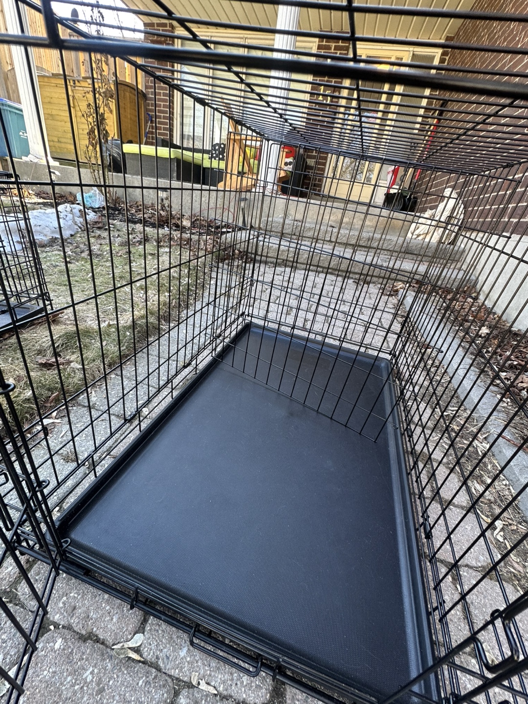 Large Black Metal Dog Crate
