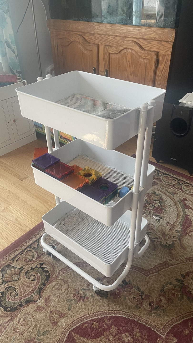White 3-Tier Rolling Cart - photo 3