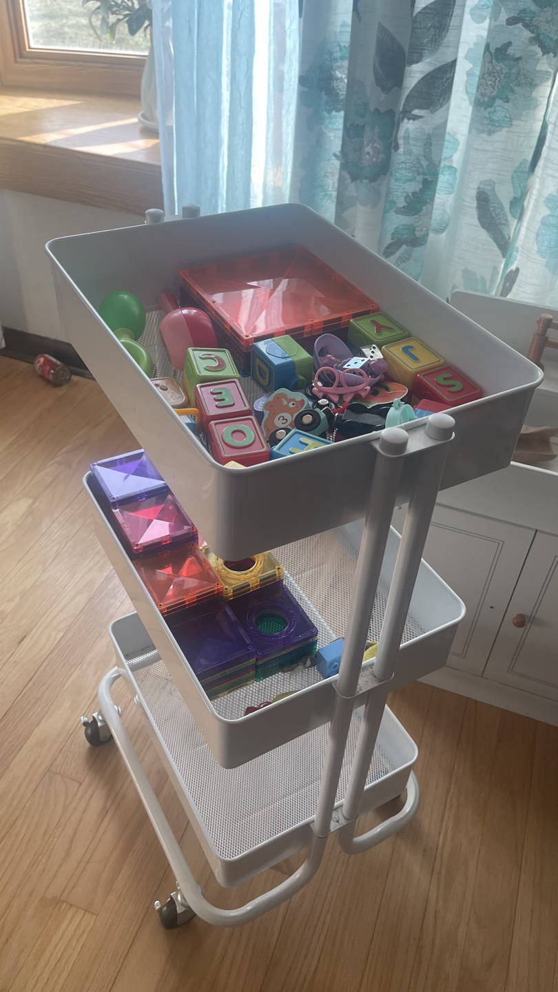 White 3-Tier Rolling Cart - photo 4