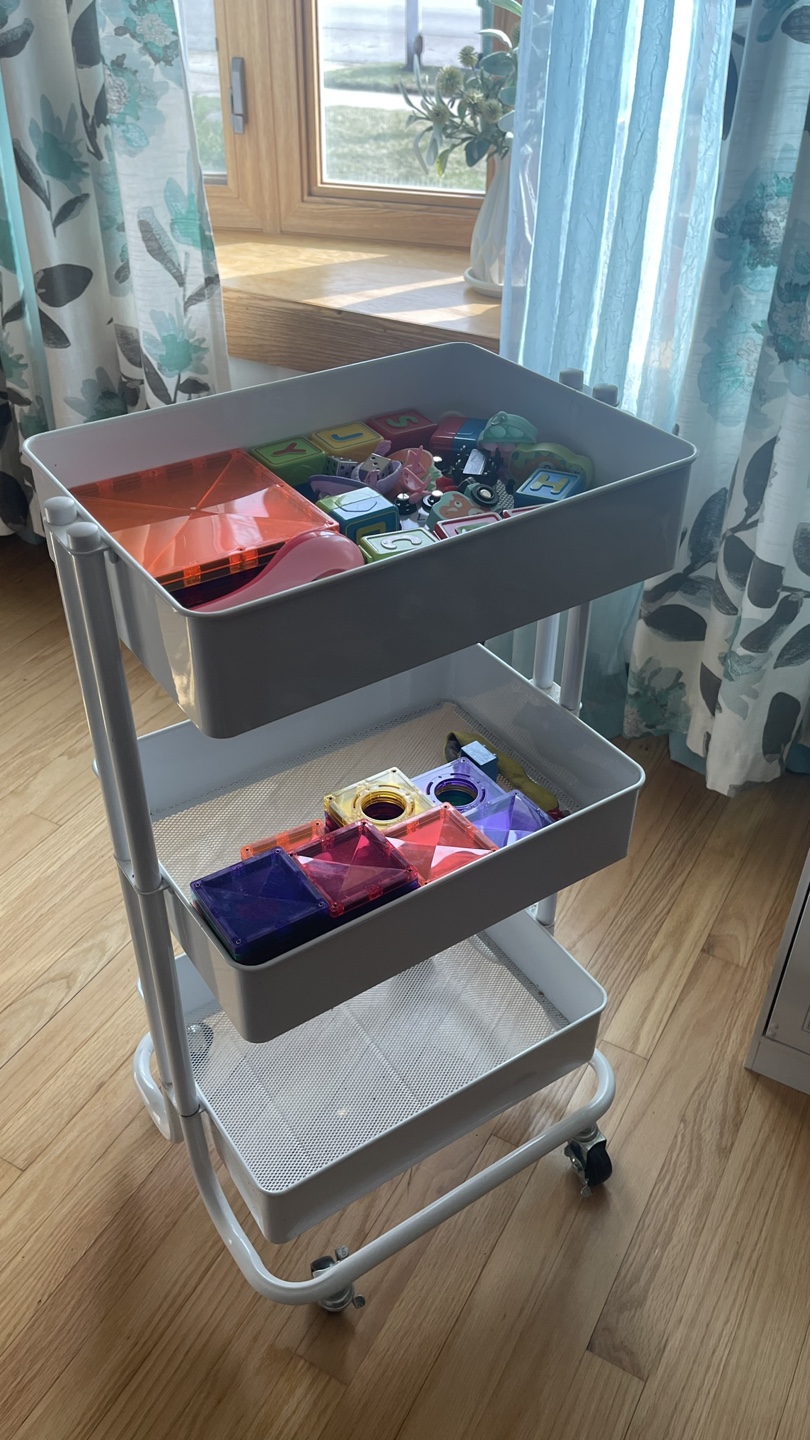 White 3-Tier Rolling Cart - photo 2