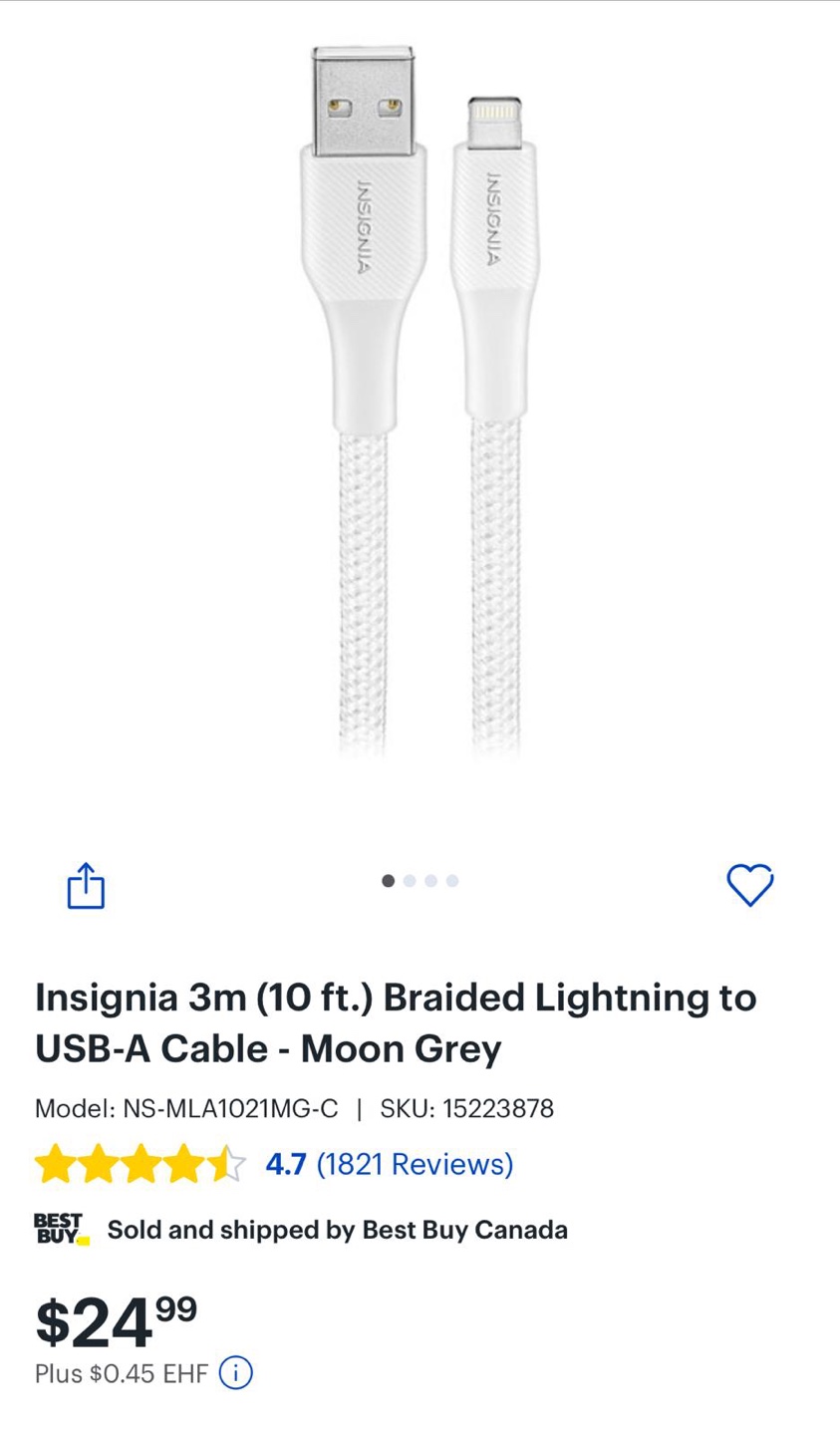 10 f.t. long Lightning to USB-A Cable - photo 3