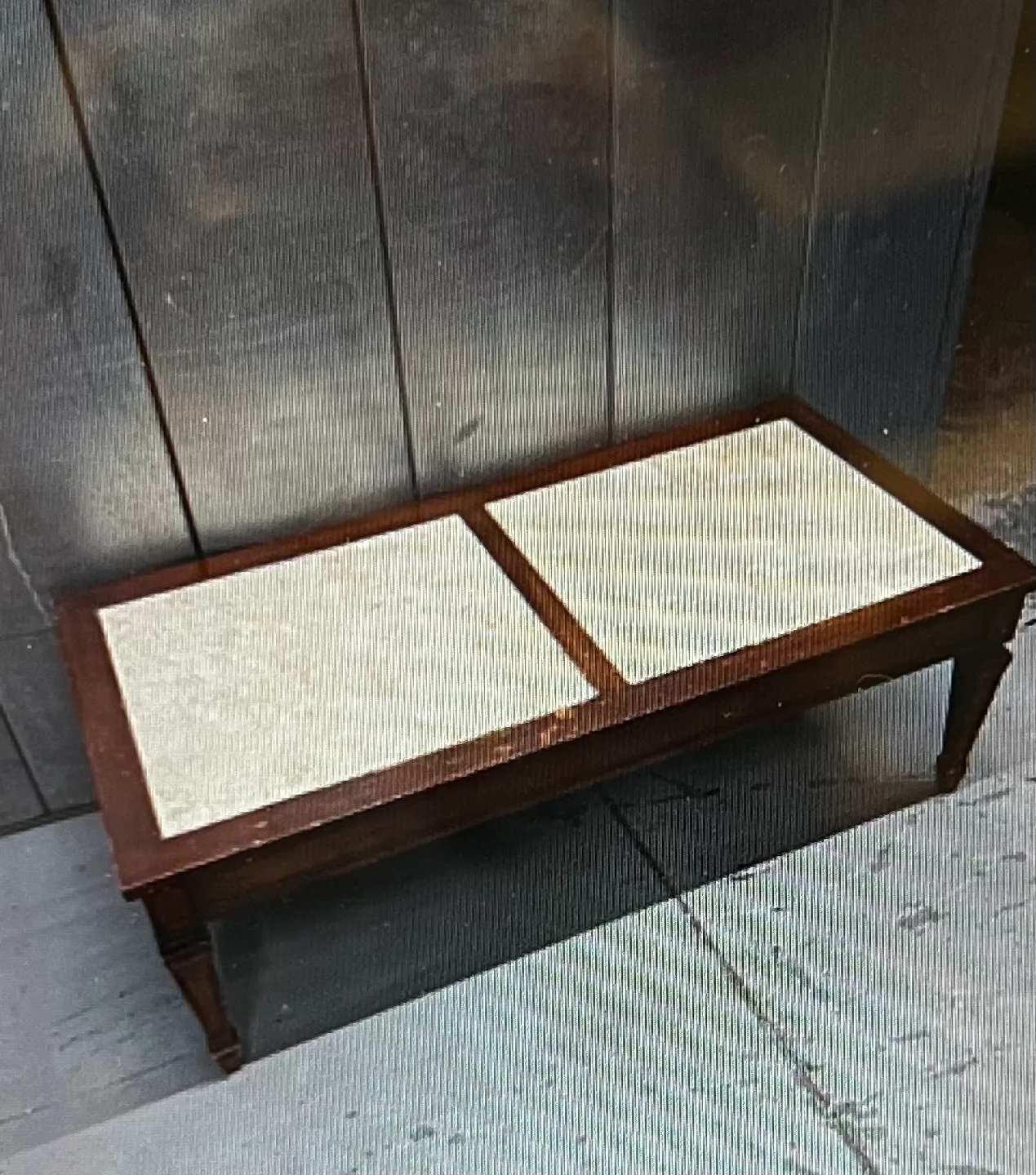 Vintage Wood Coffee Table with Marble Top image indicator(3)