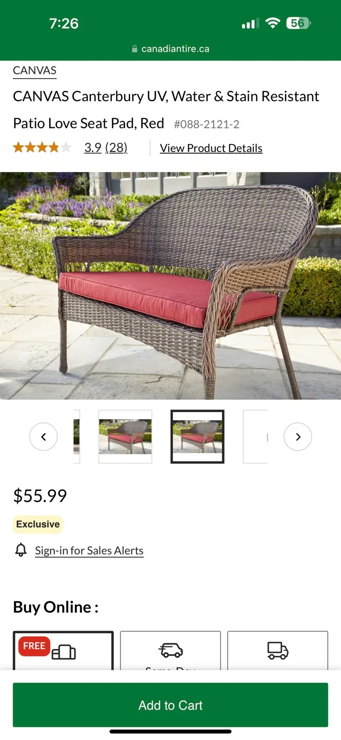 CANVAS Canterbury UV WaterStain Resistant Love Seat/Chair Pads thumbnail