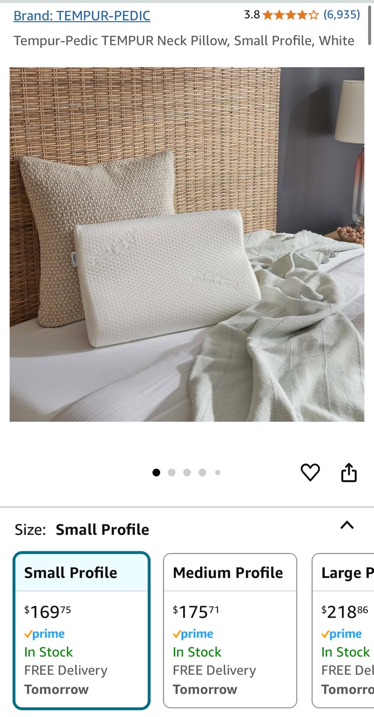 Tempur-Pedic Neck Pillow, small profile