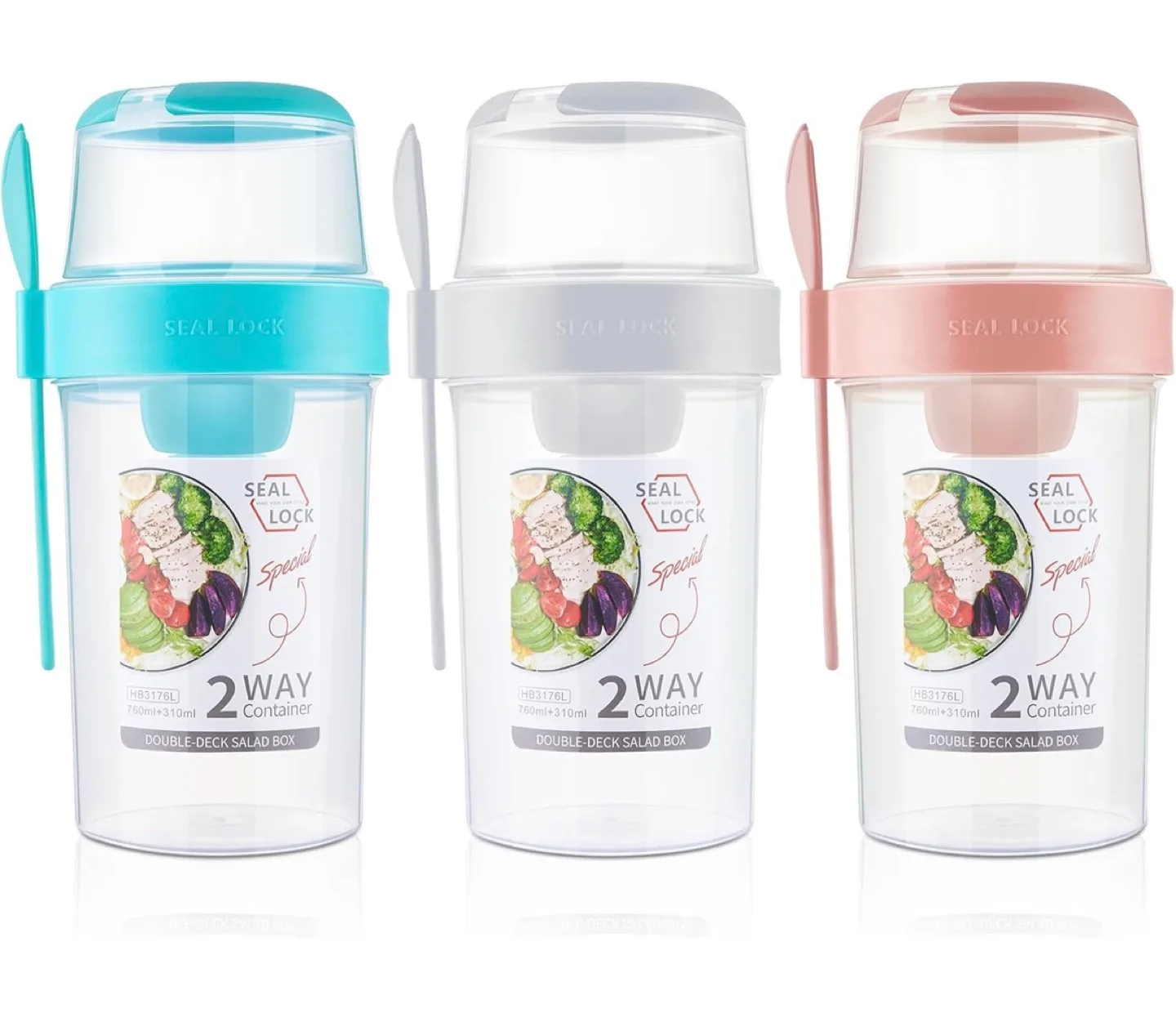 Portable Salad Dressing Container- 2-way image indicator(7)