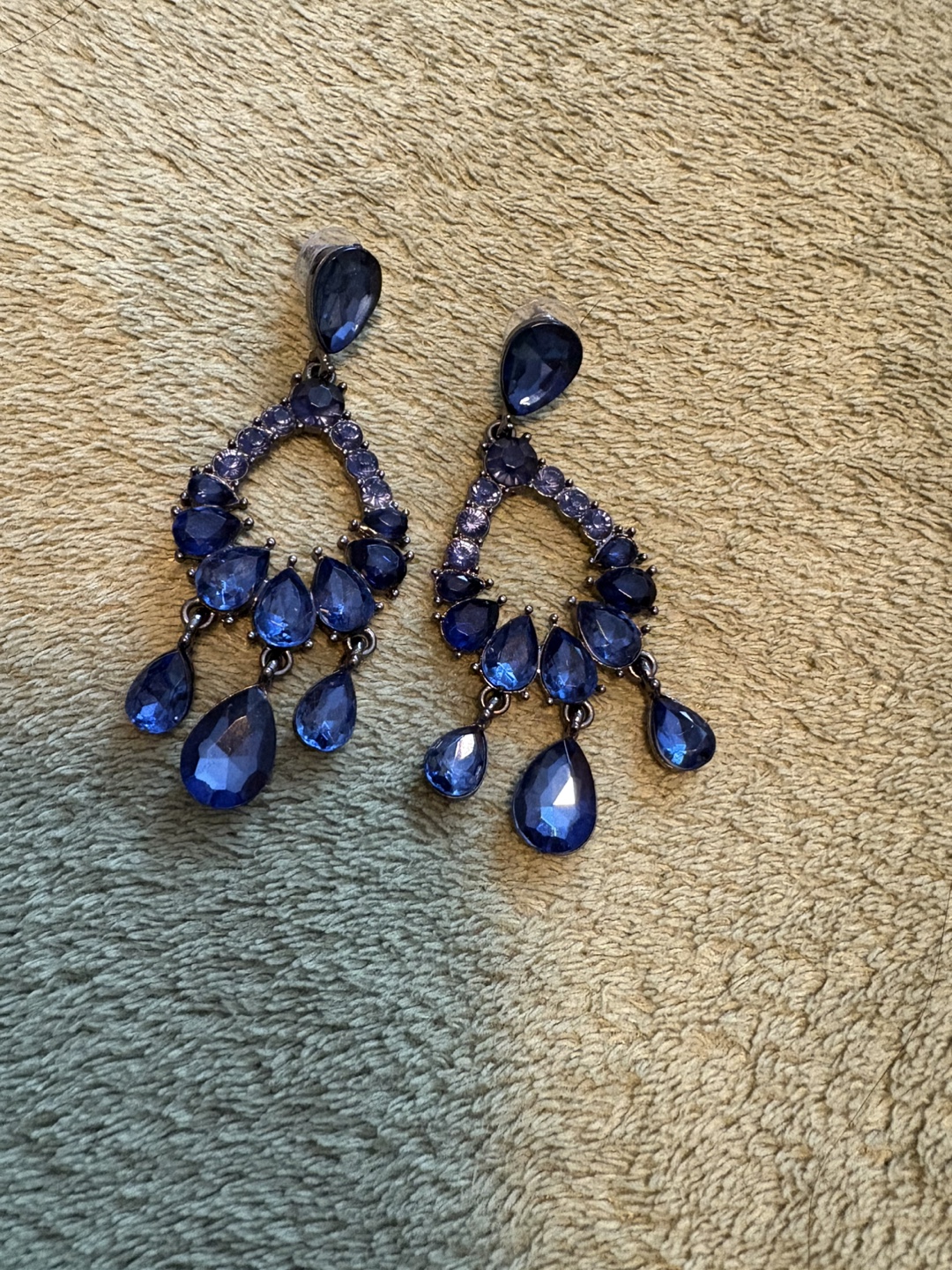 Stunning Blue Crystal Dangle Earrings