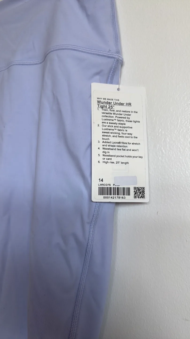 Lululemon Wunder Under HR Tight 25" size 14 Light Blue image indicator(2)
