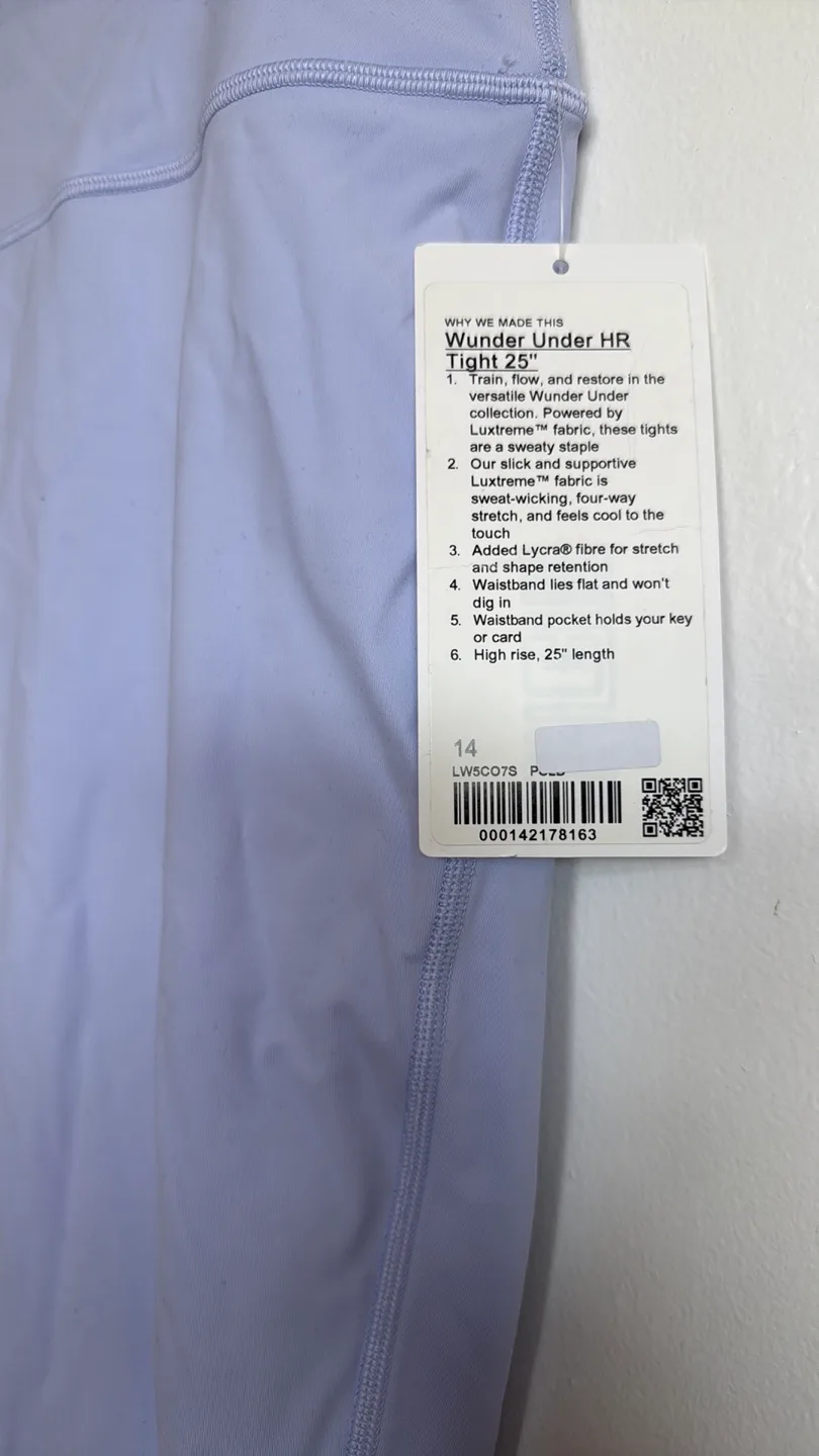 Lululemon Wunder Under HR Tight 25" size 14 Light Blue image indicator(3)