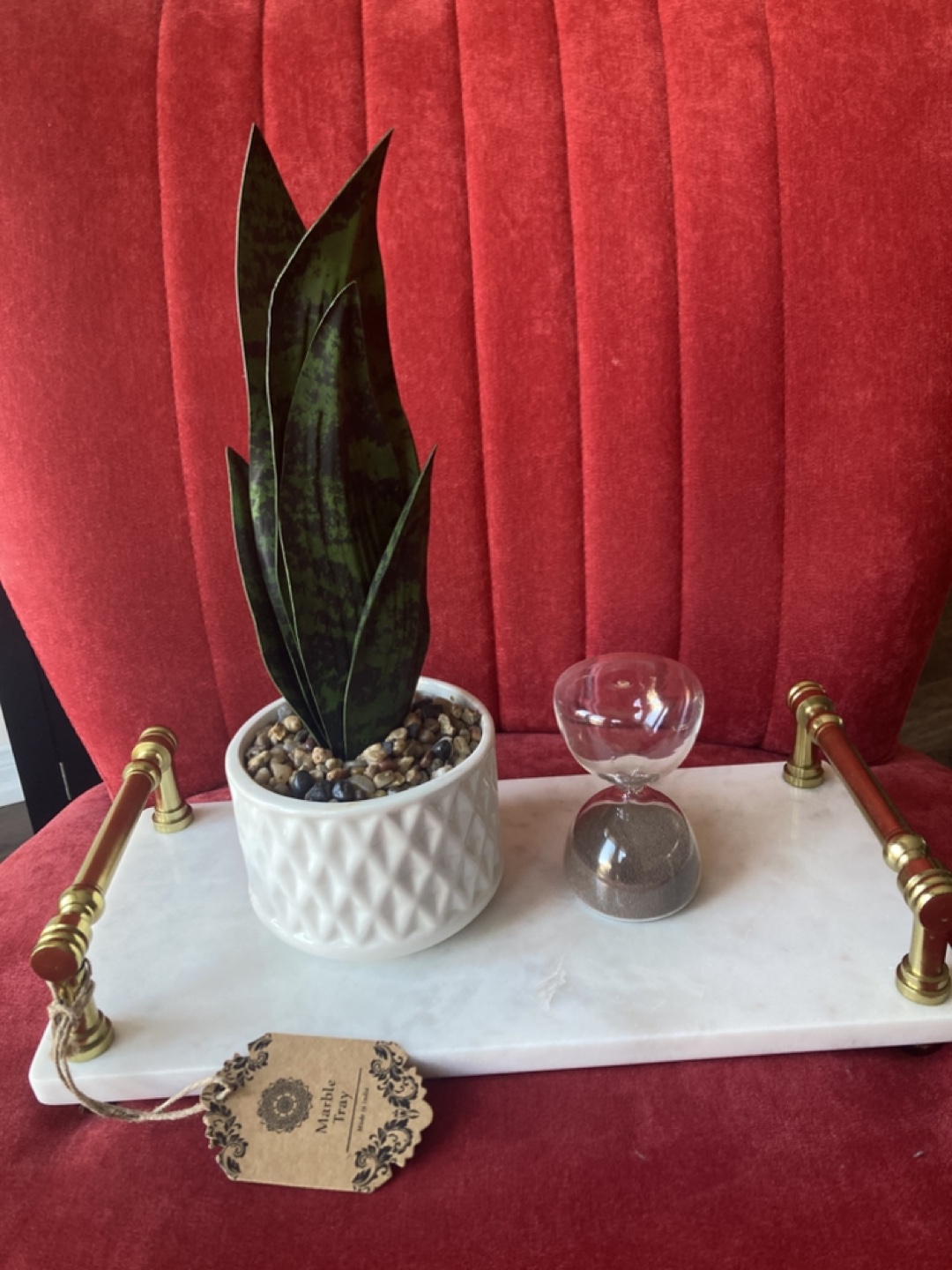 Marble Tray with Gold Handles‼️Take the decor FREE‼️‼️