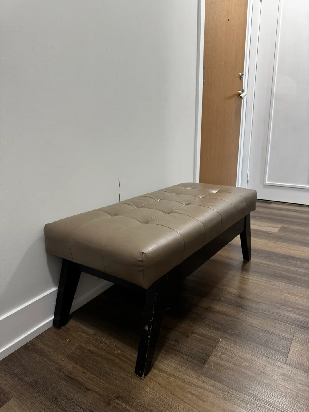 Brown Leatherette Bench thumbnail