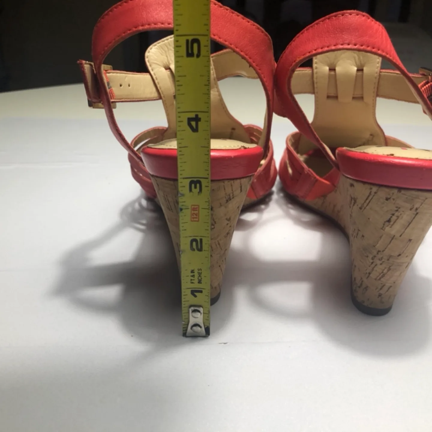 Isaac Mizrahi Red Leather Wedge Sandals image indicator(8)