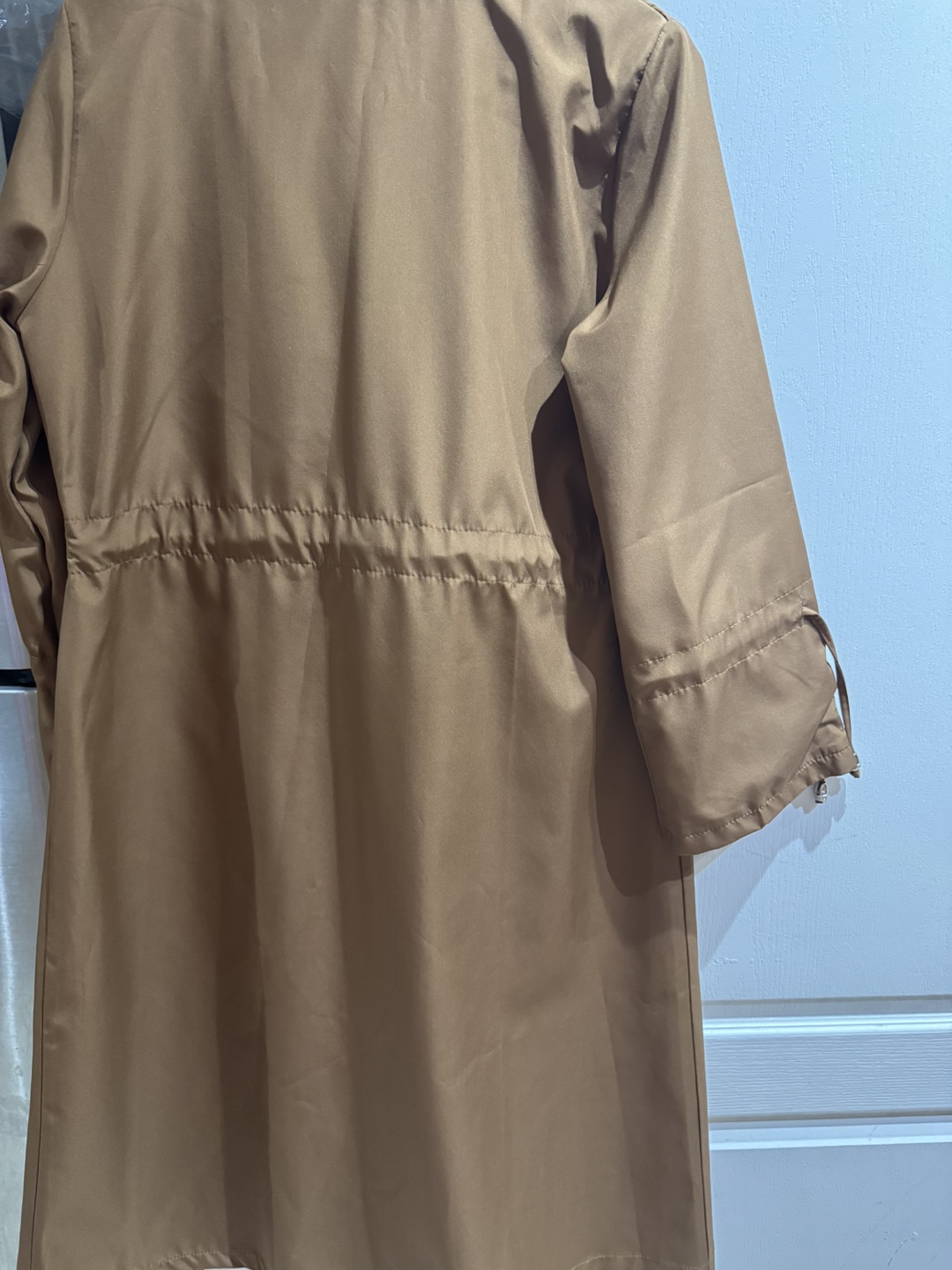 Brown Trench Coat with Drawstring Waist - photo 2