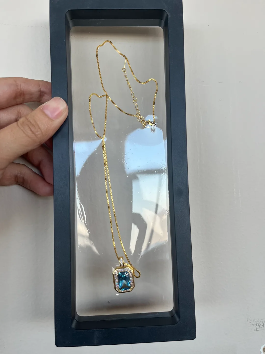 Blue Topaz & Cubic Zirconia Pendant Necklace image indicator(4)