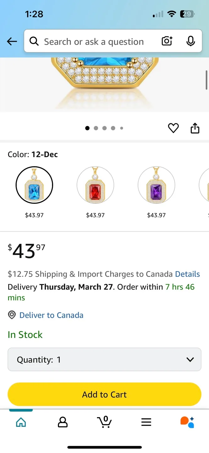 Blue Topaz & Cubic Zirconia Pendant Necklace image indicator(6)