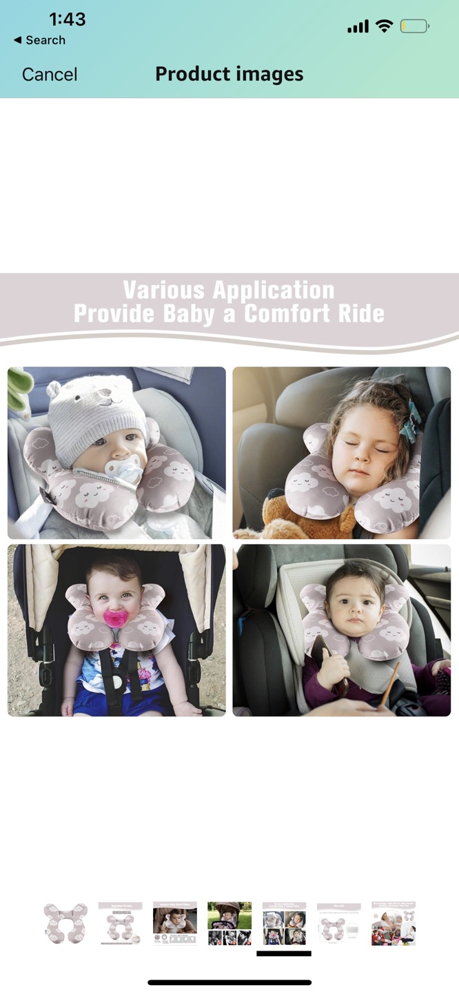 Adorable Baby Head Support Pillow - Cloud Pattern - photo 4
