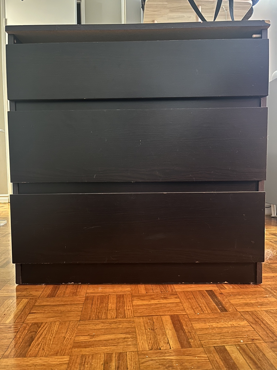 Three-Drawer Chest - Black-Brown
