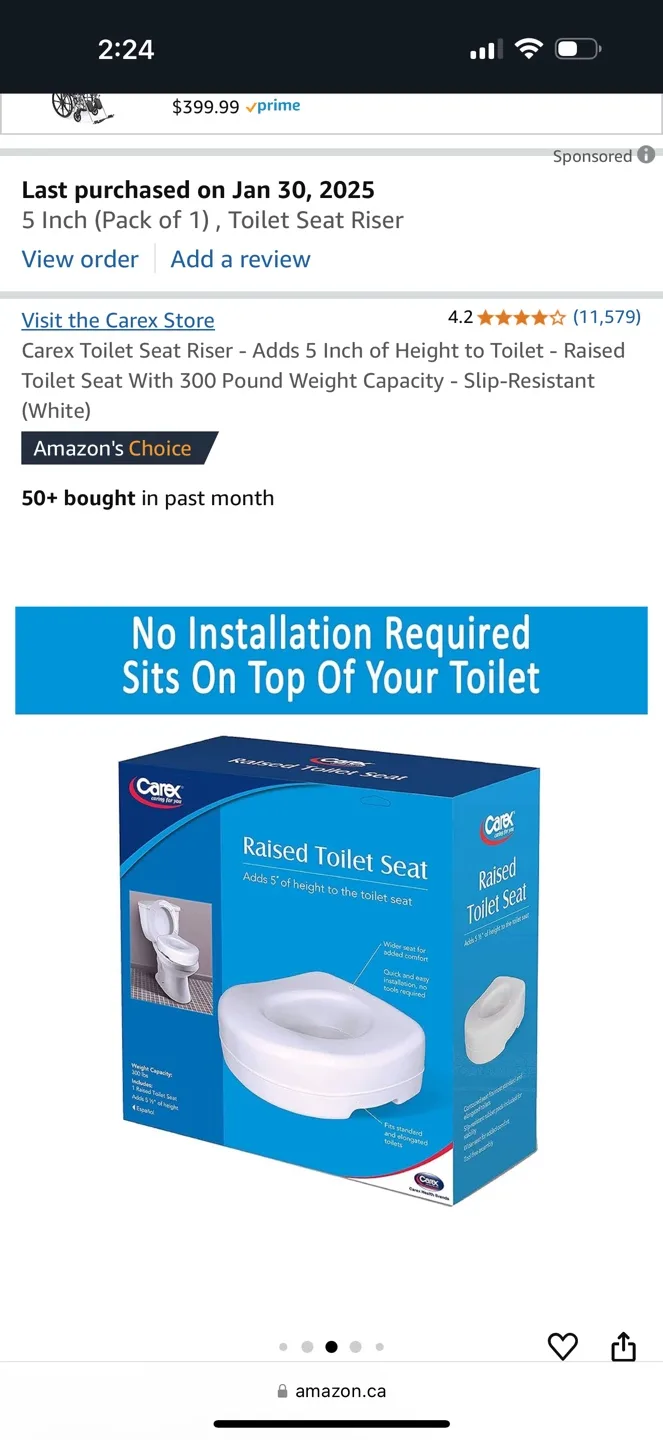 Carex Toilet Seat Riser - 5 Inch image indicator(2)