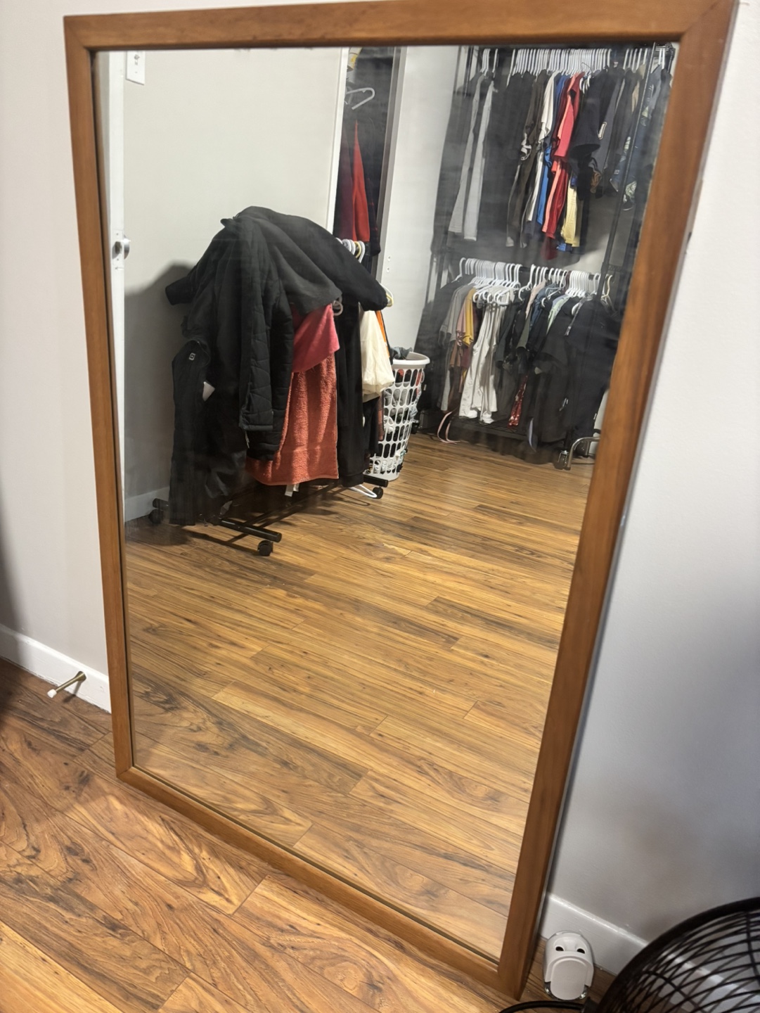 Large Mirror with Wooden Frame