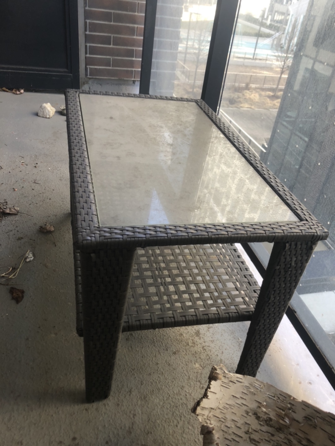 Outdoor Patio Table with Glass Top - photo 2