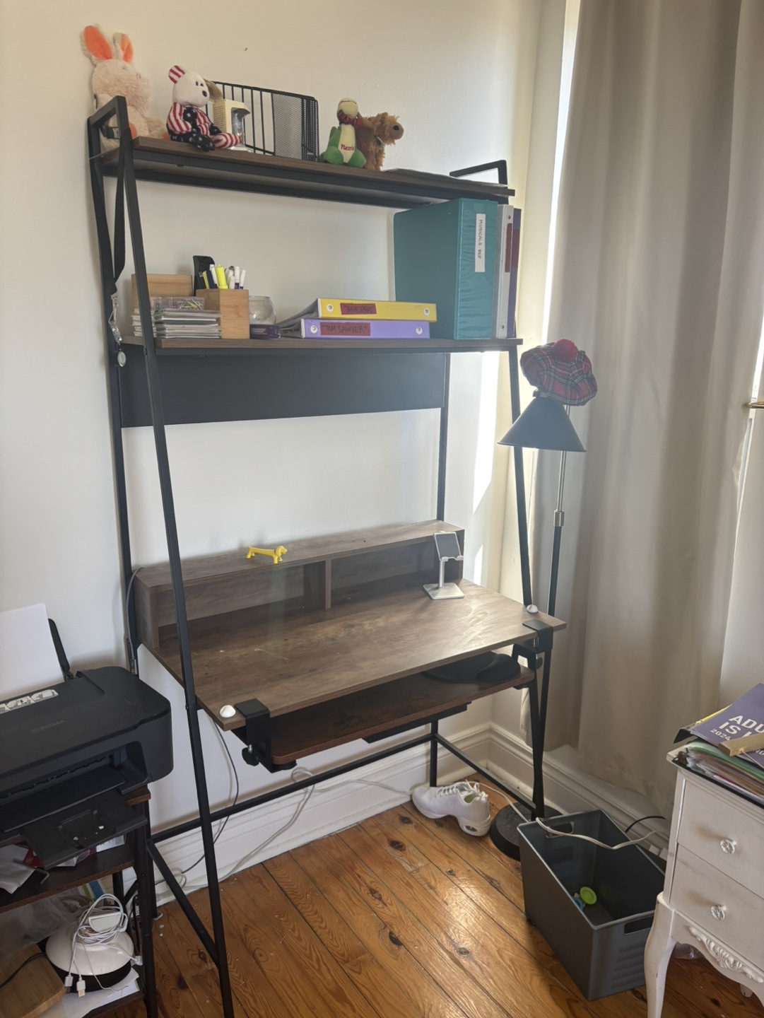 Industrial Style Desk with Shelves