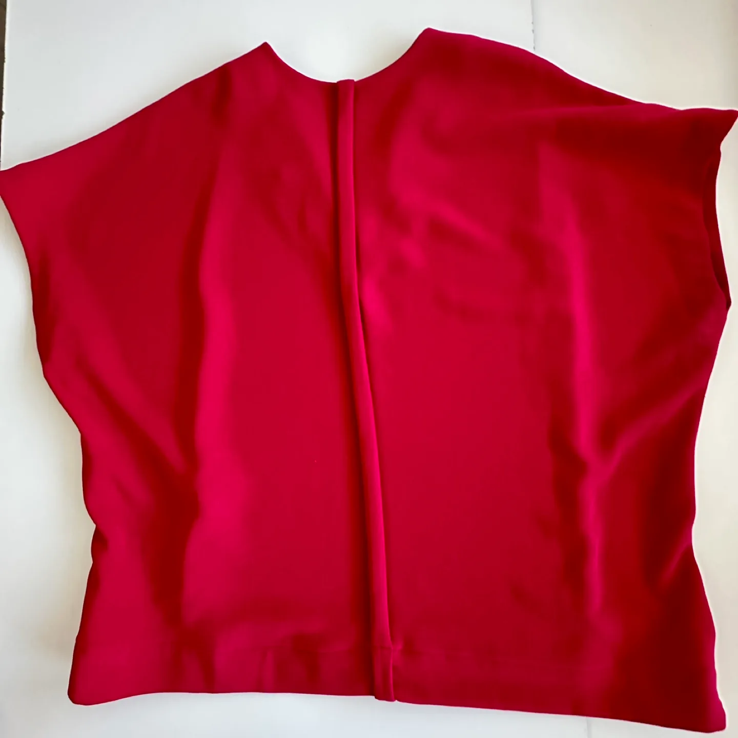 Diane Von Furstenberg Red Half Sleeve V Neck Silk Blouse, Size P image indicator(6)