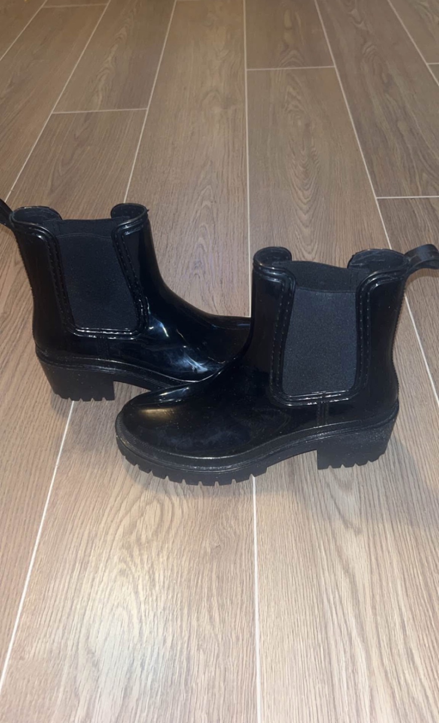 Black Glossy Rain Boots