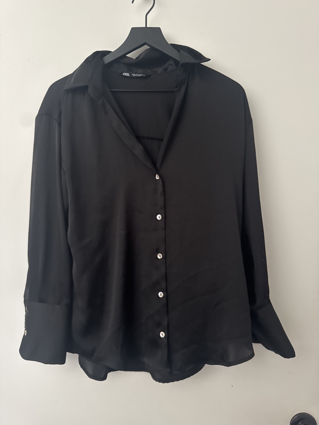 Zara Black Satin Blouse